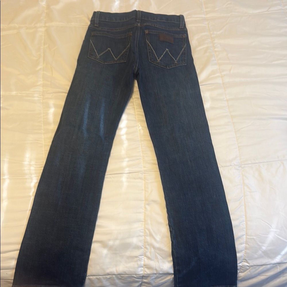 Wrangler Retro Boys Dark Blue Slim Bootcut Jeans Size 12